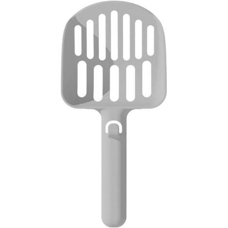 Pelle à Litière pour Chat, Grise 1.42 Pouces, Ergonomique avec Revêtement Antiadhésif et Poignée Confortable, Outil de Nettoyage Robuste pour Maison Multi-Chats (1/5)