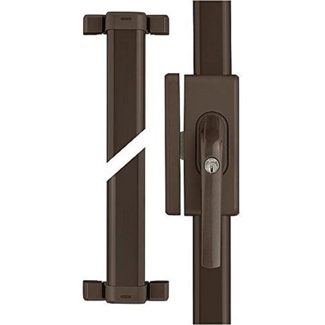 Barre de Fenêtre FOS650A - Serrure avec Alarme - Fenêtres Hautes et Portes de Balcon, Verrouillage Différent - Niveau de Sécurité 10 - 78050 - Marron (1/5)
