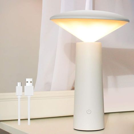 Lampe de table,lampe de chevet LED,lampe de bureau à intensité variable avec 3 couleurs et commande tactile,lampes de table rotatives pour lampe de bureau USB Lampe de lecture créative moderne pour en (1/5)