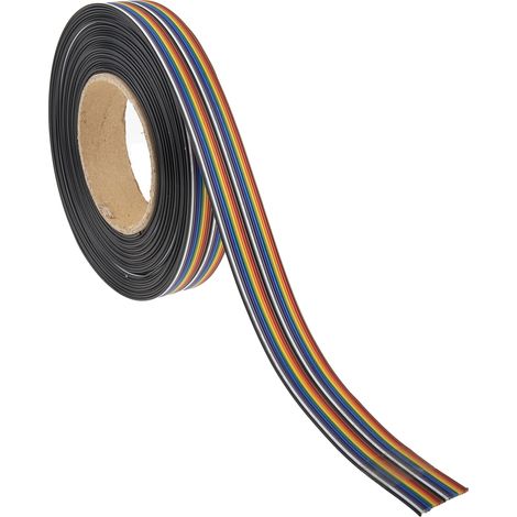 Câble en nappe RS PRO 20 voies, pas de 1.27mm, Multicolore, 10m ( Prix pour Bobine de 10 Mètres ) (1/3)