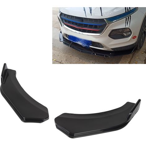 2 x 56 cm glänzend schwarze universelle Eckenschützer für die vordere Stoßstange für Autos (1/5)