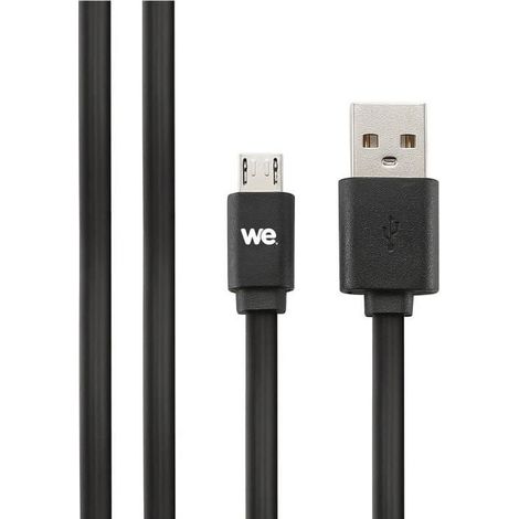 C ble USB/micro USB plat 2m noir - connecteurs réversibles (1/2)