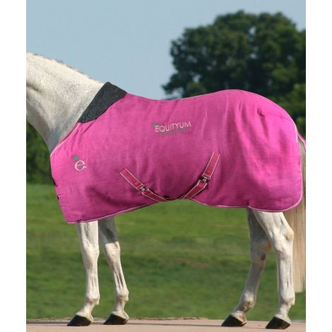 128 cm, ROSA SCURO: Coperta da box per cavalli modello Eco Sustainability in juta resistente e traspirante imbottitura 200g