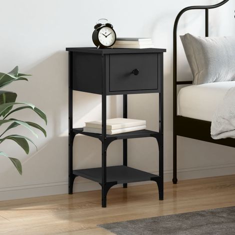 vidaXL Nachttisch Schwarz 34x36x70 cm Holzwerkstoff (1/5)