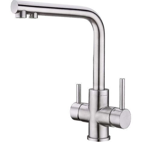 3 Way Kitchen Faucet, 360 Rotatable Kitchen Faucet, 3 In 1 Water Filter Mixer, Stainless Steel Sink (1/5)