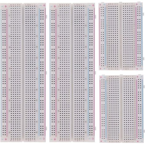 Breadboard Kit Planche à Pain sans Soudure 2 Pcs 830 Points d'attache & 2 Pcs 400 Points d'attache & 126 Pcs Fils de Cavalier de Planche à Pain Flexible (3 Valeurs 130 Pcs) (1/4)
