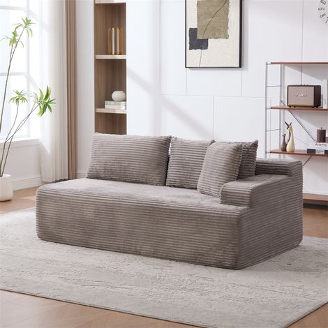 Canapé Droit 172x99x74.5cm - Canapé Modulaire 2 Places Rembourré Mousse 30D Haute Résilience pour Salon et Bureau - Gris (1/5)