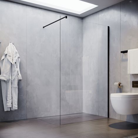 SONNI Walk In Dusche Duschwände Duschabtrennung Duschkabine mit Stabilisator Nano ESG Glas 10mm 80x200cm (1/5)
