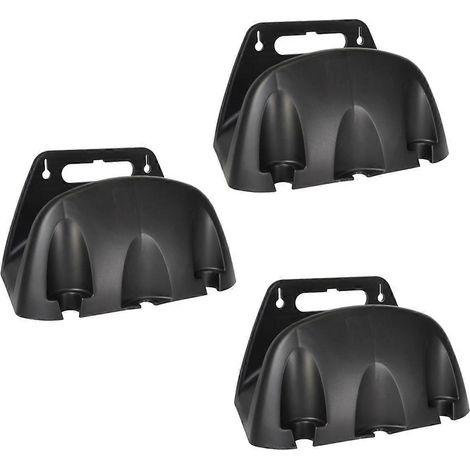Support mural pour tuyau d'arrosage, support en plastique noir pour robinet, rangement pour tuyau d'arrosage et gaine isolante. (1/5)