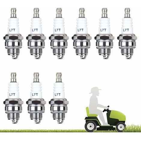 Lot de 10 Bougie D\'allumage L7T Bougie Tronconneuse Débroussailleuse Tondeuse pour Moteur à Deux Temps Taille Haie Débroussailleuse (1/5)