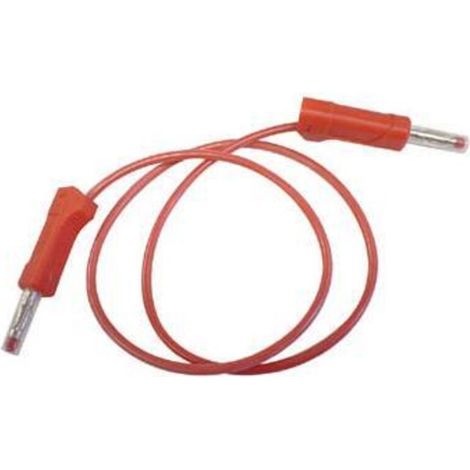 Cordon Silicone - Fiches Bananes 4 mm - 50 cm - 10 A 250 Vca - Rouge