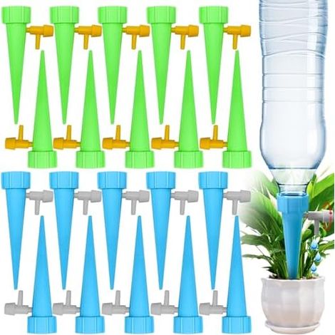 Paquet de 20 Arrosage Goutte à Goutte, Automatique Interieur, a Plante Bouteille Avec Vannes Régulation pour Jardin Maison (20) - (1/5)