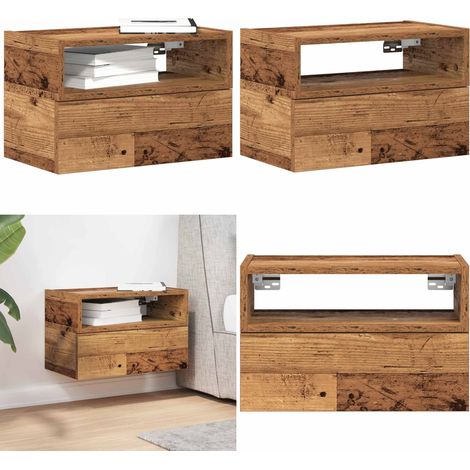 vidaXL Wand-Nachttisch Altholz-Optik 45x26x28,5 cm (1/5)