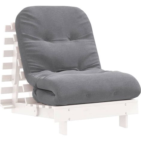 Maison Exclusive - Futón sofá cama con colchón madera maciza blan