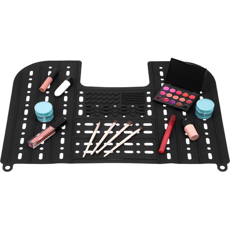 Couvercle silicone noir lavabo pliable silicone noir SECFOU zone séchage et organiseur pratique (1/5)