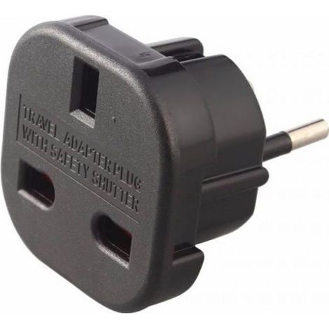 Version Noir - Adaptateur De Prise Courant Universel À 2 Broches 10a Royaume-Uni Vers Europe Euro Chargeur Voyage Ue Convertisseur (1/2)