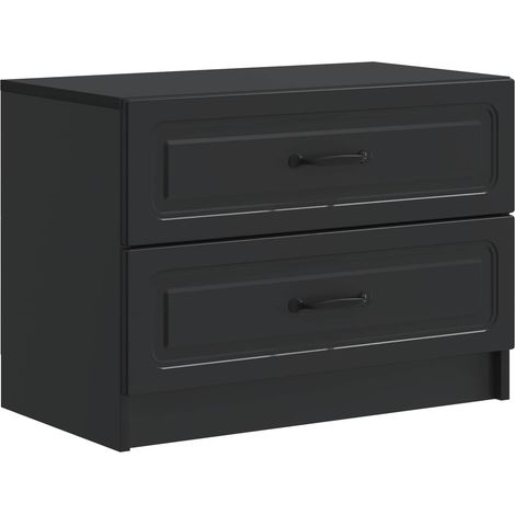 vidaXL  Bedside Cabinet  Black 62 x 34.5 x 44.5 cm Engineered Wood