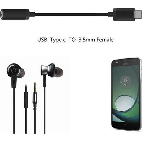 VSHOP Cable adaptateur USB C mâle vers Jack 3,5mm (1/4)
