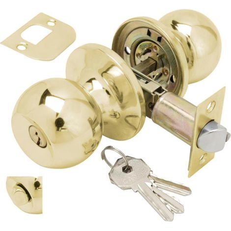 pomo puerta wolfpack con llave con condena latonado para entrada (1/3)