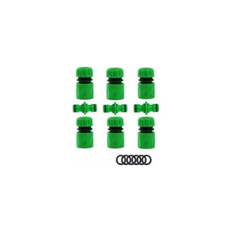 Raccord Tuyau d'Arrosage,Connecteur Arrosage Accessoires de Tuyau (6 Raccord de Tuyau Rapide, 3 Raccord Mâle Double), Kit de Connexion Rapide et Facile. - Crezuo (1/4)