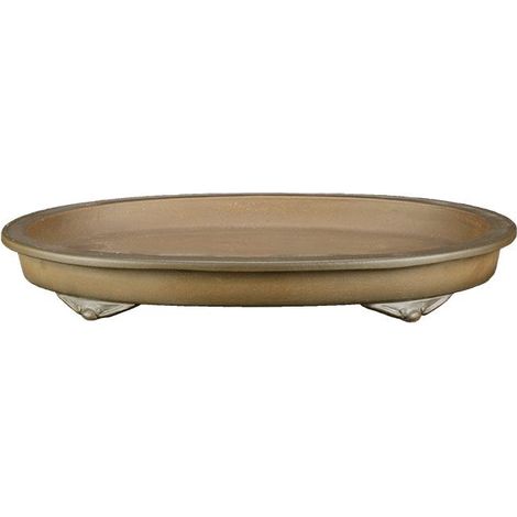 Sottovaso per bonsai ovale in gres 36x25x2,5 cm - SM021
