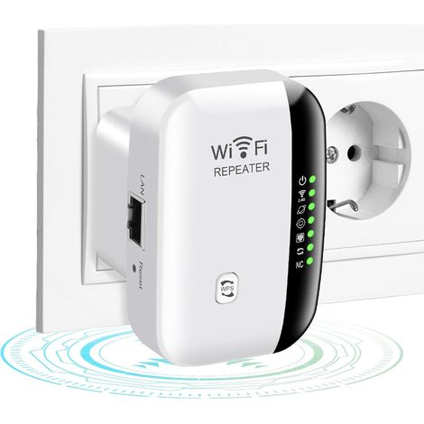 WiFi Repeater, 2.4 GHz WiFi Extender, Powerful WiFi Repeater Amplifier Covers Up to 20 Devices, Wireless Network Signal Amplifier, WiFi Range Booster with Ethernet Port (1/5)
