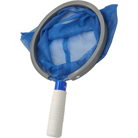 Écumoire de piscine haute performance avec mailles fines pour retenir les petits débris  outil de nettoyage des débris de piscine  poignée en aluminium  sac filet  disponible en plusieurs couleurs. (1/5)