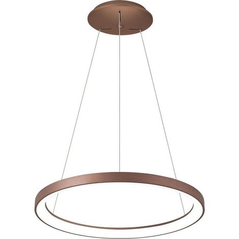 TRADE SHOP - Lampadario Pendente Led 60 Watt Cct Lampada Sospensione Circolare 78cm Luci 230v - Marrone (1/2)