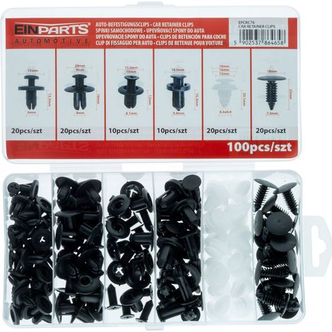 Clips y pasadores UNIVERSALES para coche - Juego de 100 uds. (1/3)