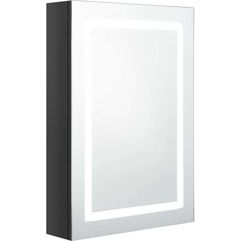 Maison Exclusive - Armadietto Bagno con Specchio e LED Nero Lucido 50x13x70 cm (1/5)