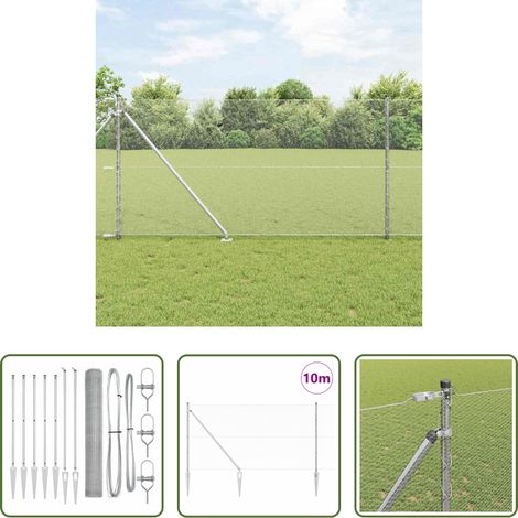 vidaXL Stahlpfosten - Zaunpfosten Silber 10 x 1,4 m (13 mm Maschen) Stahl (1/5)