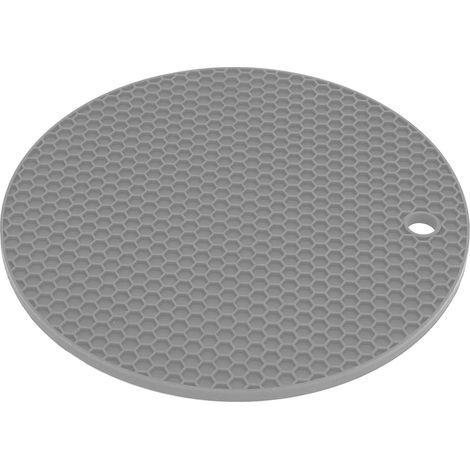 Tapis de table rond en silicone épais de qualité alimentaire, isotherme pour micro-ondes, gris. (1/5)
