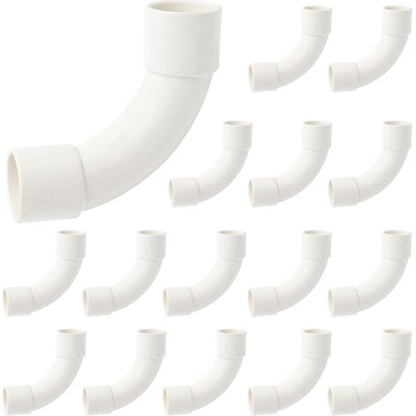Lot de 20 Coudes PVC M20 Blanc Coude PVC Raccord à 90°Etanche Isolation pour Pipelines, Drainage, l'Irrigation agricole (1/5)