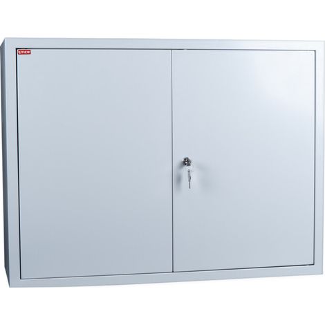 Armoire murale STIER, rangement sûr et peu encombrant, gris