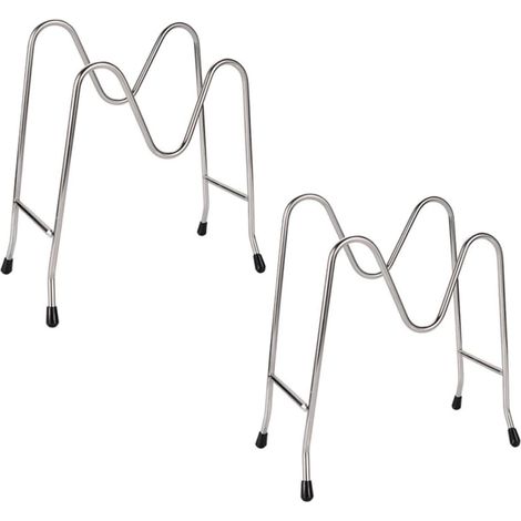 Zweiteiliger Küchenorganizer für Topfdeckel, ideal für Arbeitsplatten, Schneidebretter und Hackblöcke. Modernes und platzsparendes Design.