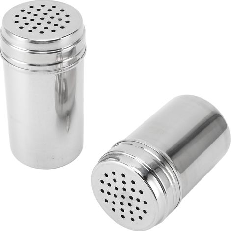 Set aus 2 drehbaren Behältern aus Edelstahl 304 für Gewürze, Zahnseide, Sieb, Pfeffer, Grillgewürz und andere Würzmittel