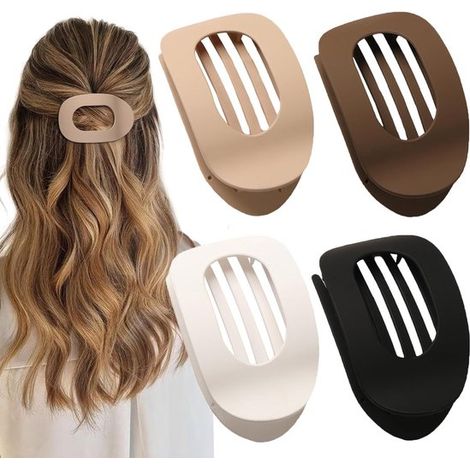 Lot de 4 épingles à cheveux plates – Mat – Confortables – Pinces griffes pour femme (1/5)