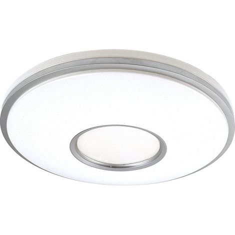Plafón Perote 60 W blanco/plata 5880 lm 49x49x8 cm mando regulable