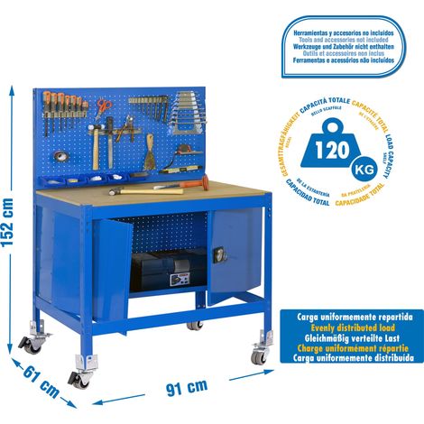 Simonrack Tavolo da Lavoro Pro Blu senza Viti Robusto e Pratico