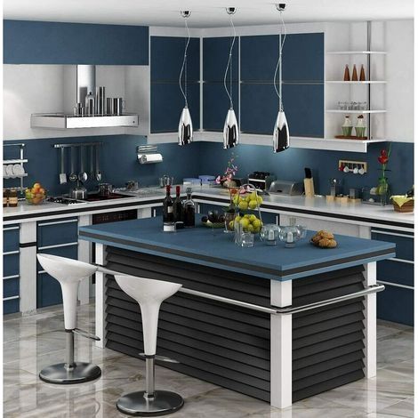 Dunkelblaue selbstklebende Tapete 40 cm x 10 m, indigoblaues Vinylpapier für Schlafzimmermöbel, Kleiderschrank, Nachttisch, Kommode – dicke, dekorative Kleberolle, abwaschbar und abnehmbar (1/3)