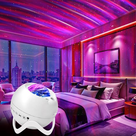 Projecteur ciel étoilé galaxie, avec Bluetooth, 8 bruits blancs, aurores boréales, nuit romantique, chambre (1/5)