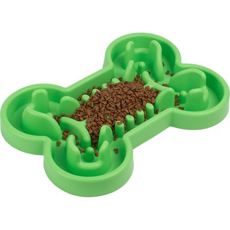 Knochenförmiger Fressnapf für Hunde – Anti-Erstickungs-Napf für gesunde Ernährung (Grün) (1/5)