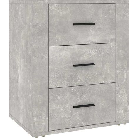 Maison Exclusive - Mesita de noche madera contrachapada gris horm (1/5)