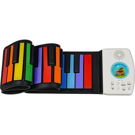 Piano à Main Électronique 49 Touches Clavier Portable Piano Souple en Silicone Compatible Bluetooth Cadeau pour Enfants Multicolore (1/5)