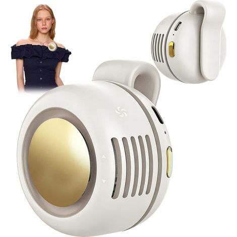 Mini ventilateur portable à boucle, à suspendre à la taille, rotatif à 360° (blanc) (1/5)