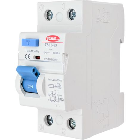 Interruptor diferencial residencial 25A TIPO AC 2  Polos 10mA 6KA 1P+N