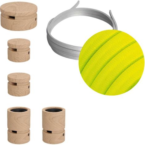 Sistema Filé Wiggle Kit - con cavo di 3 m per catenaria e 5 componenti in legno per interni (1/5)