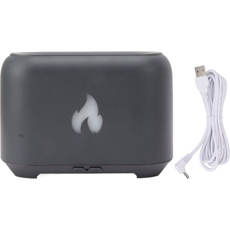 Diffuseur de flamme 130ML 3D creux USB, humidificateur à flamme avec 7 lumières LED couleur pour maison 5V gris foncé (1/5)