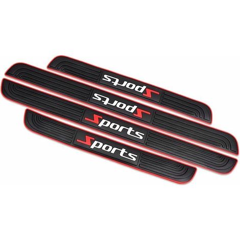 Autocollants Seuil Porte, 4pcs Protection Seuil Portière, Barres Seuil Porte Voiture, Seuil Protecteurs Autocollant, Seuil Porte Voiture, Bandes de protection Anti-salissures Caoutchouc Souple PVC (1/4)