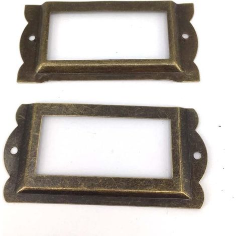 85 x 40 mm, antiker Büroschrank, Bücherregal, Schublade, Visitenkartenhalter, Rahmen, Namensschild, Buchplakette (Farbe: Bronze)